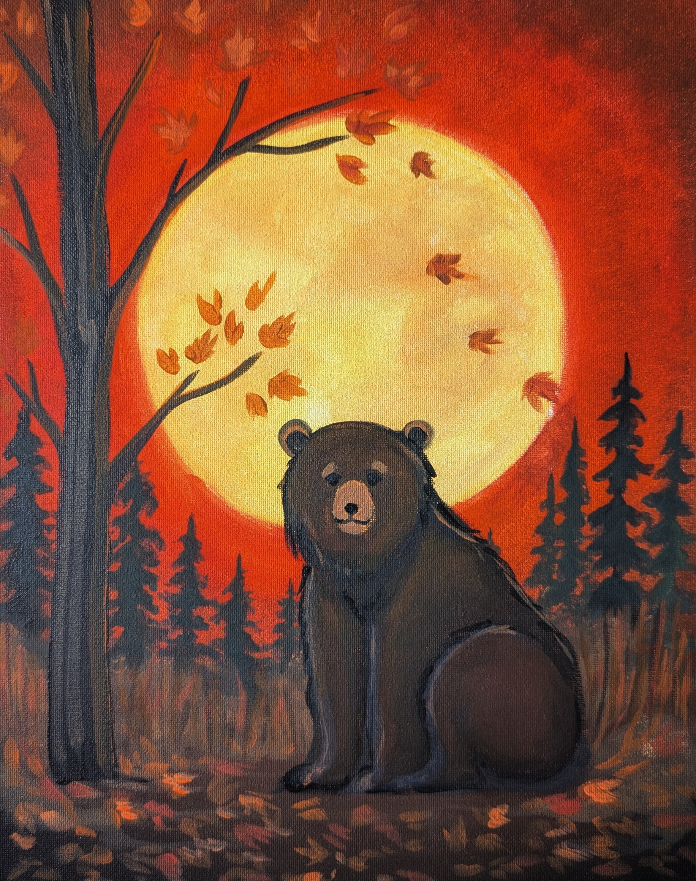 "Autumn Bear" Paint Along @ Respect is Burning