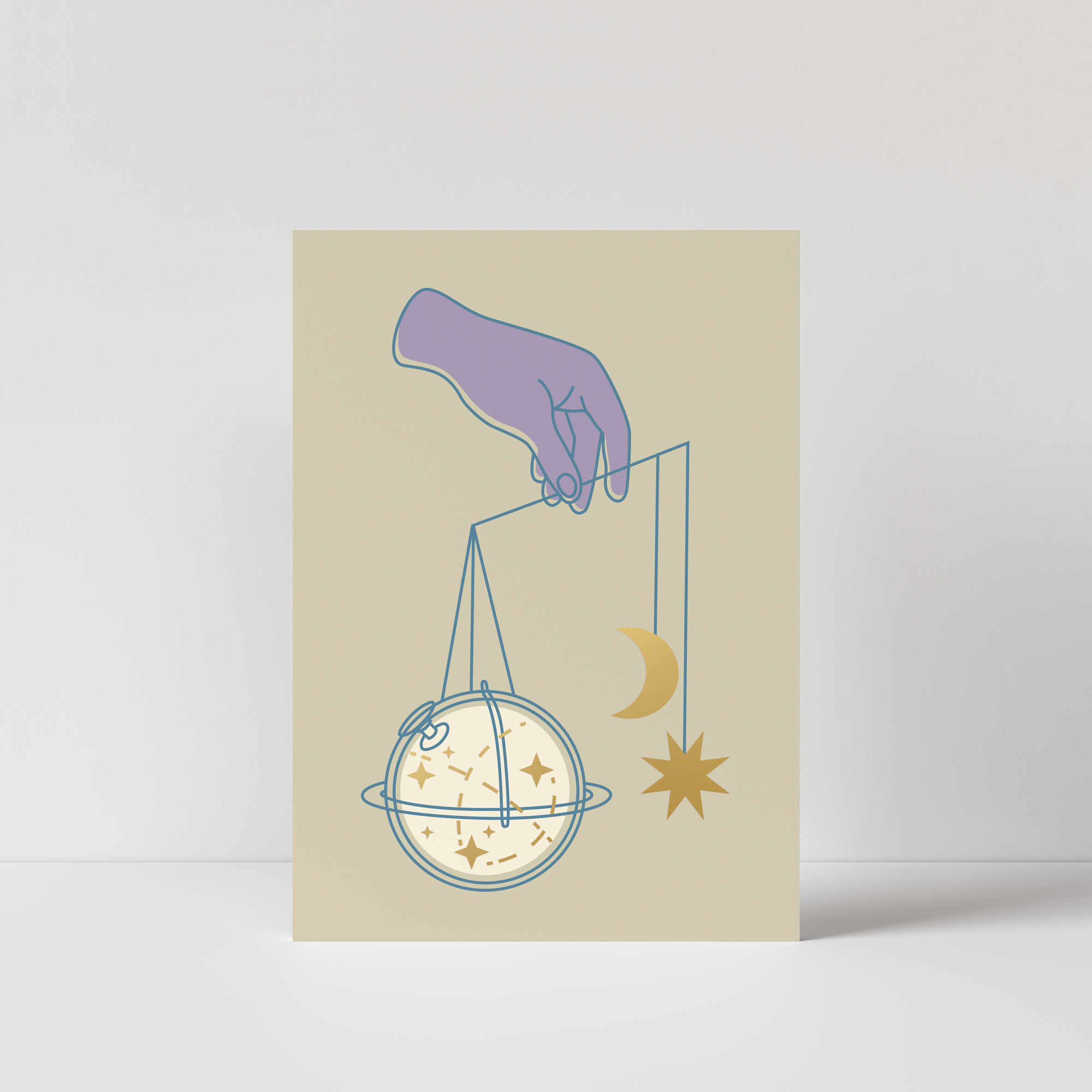A6 Postkarte Sternzeichen Waage