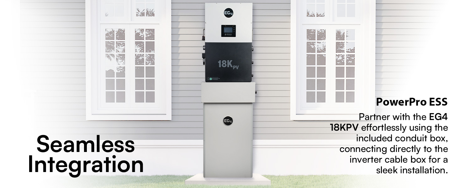EG4 PowerPro ESS | 14.3 - 28.6kWh Capacity | EG4-18Kpv & EG4-PowerPro WallMount Battery | UL9540