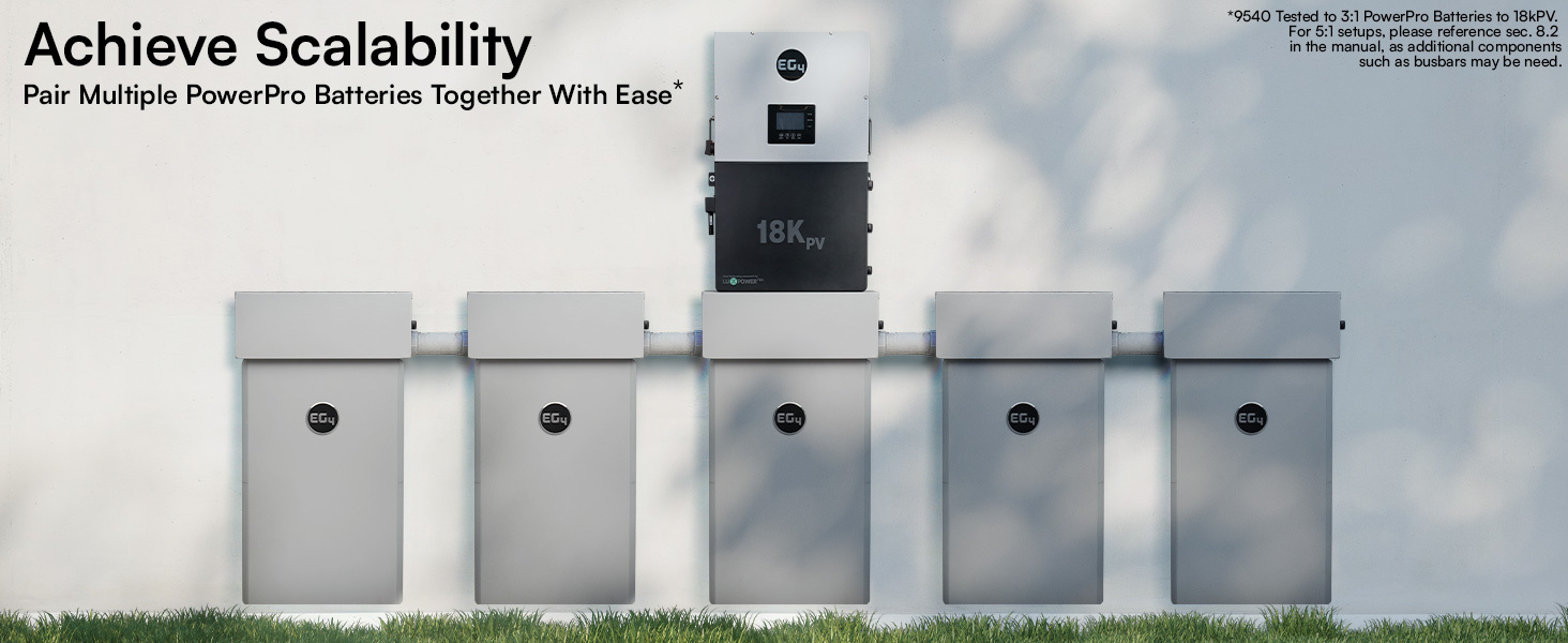 EG4 PowerPro ESS | 14.3 - 28.6kWh Capacity | EG4-18Kpv & EG4-PowerPro WallMount Battery | UL9540
