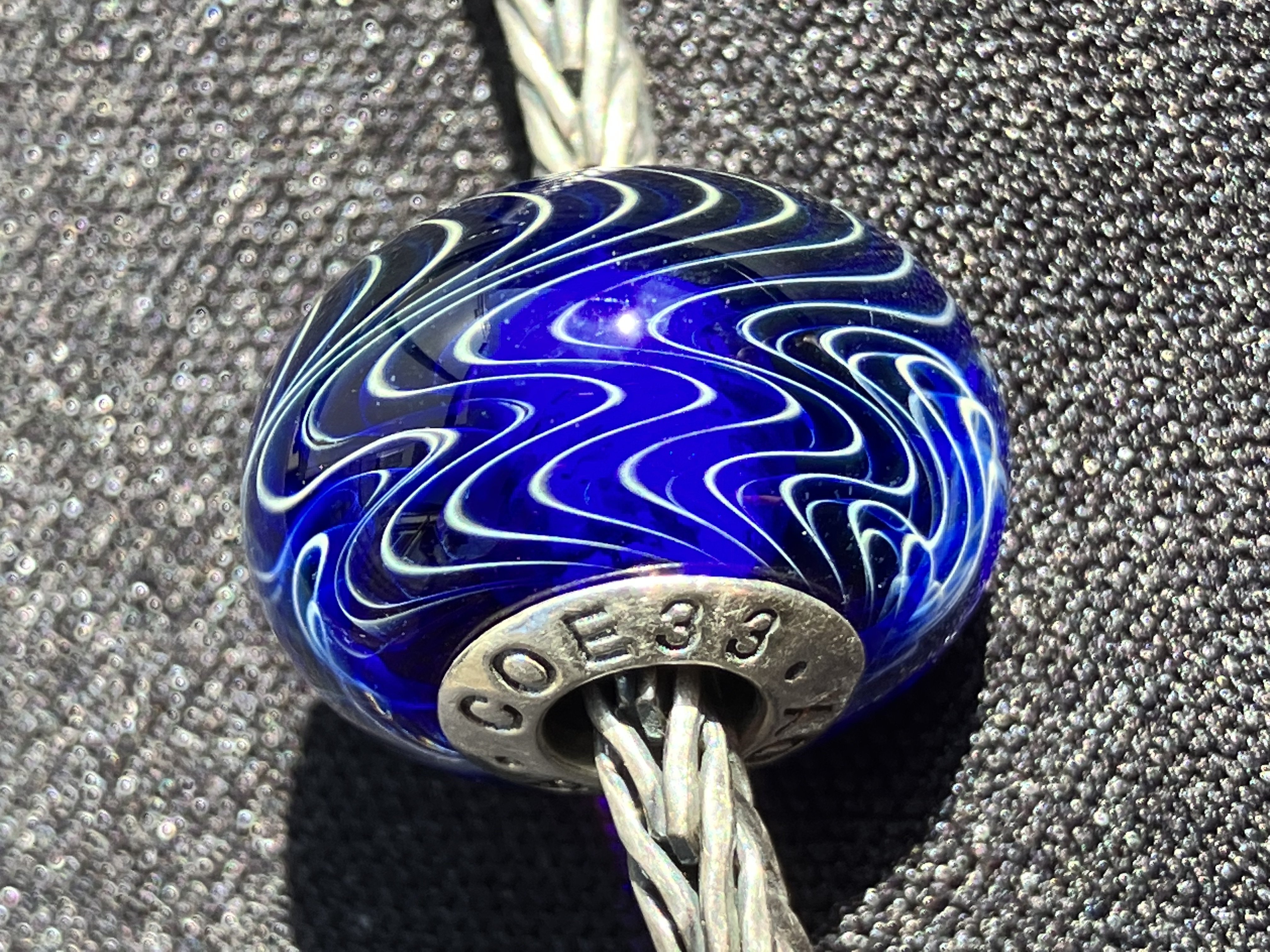 Bead Fumed WigWag on Cobalt