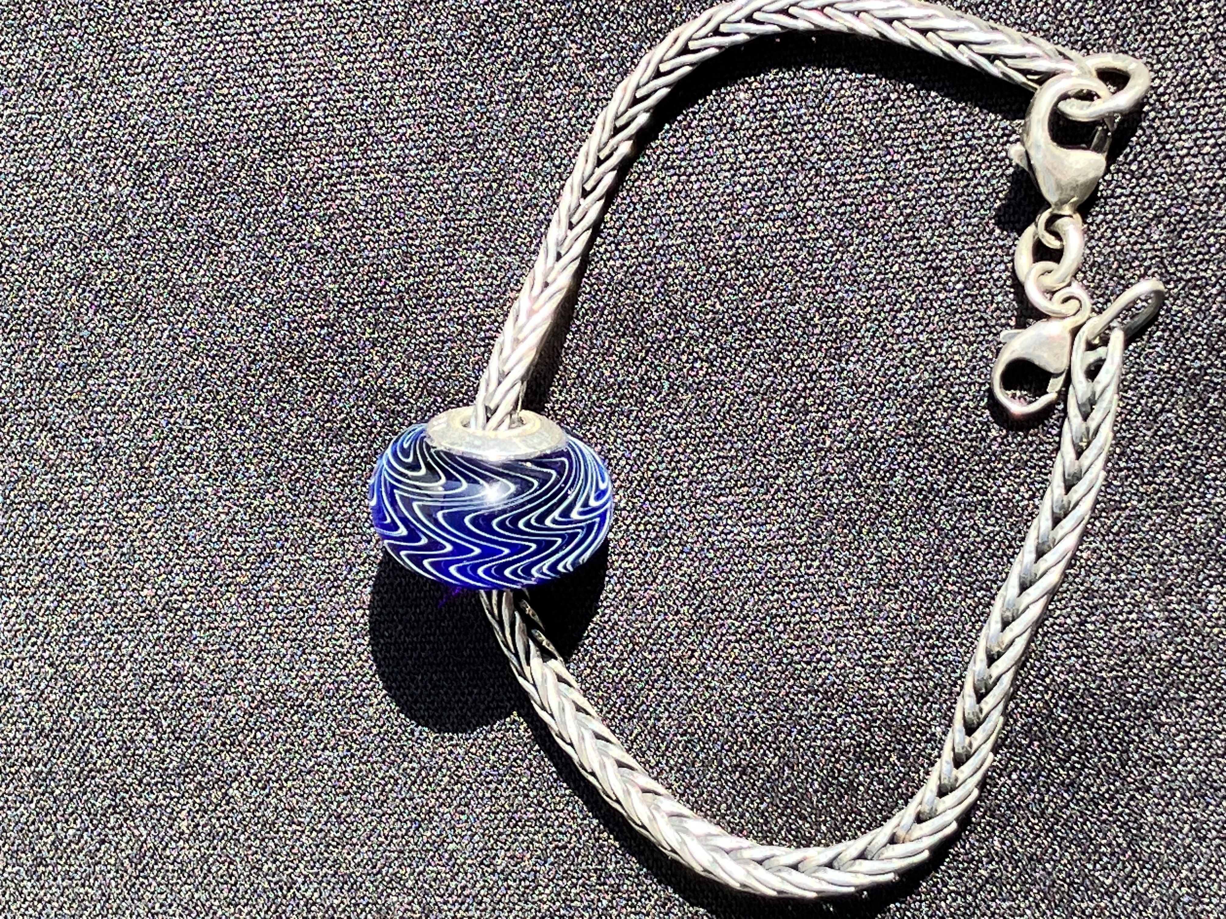 Bead Fumed WigWag on Cobalt