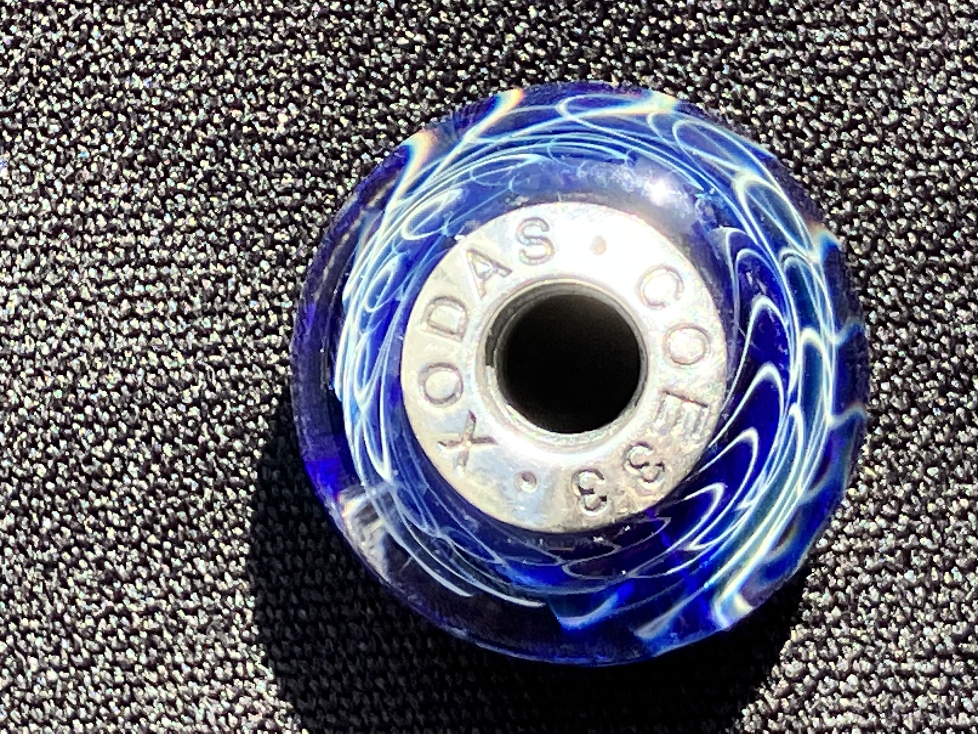 Bead Fumed WigWag on Cobalt