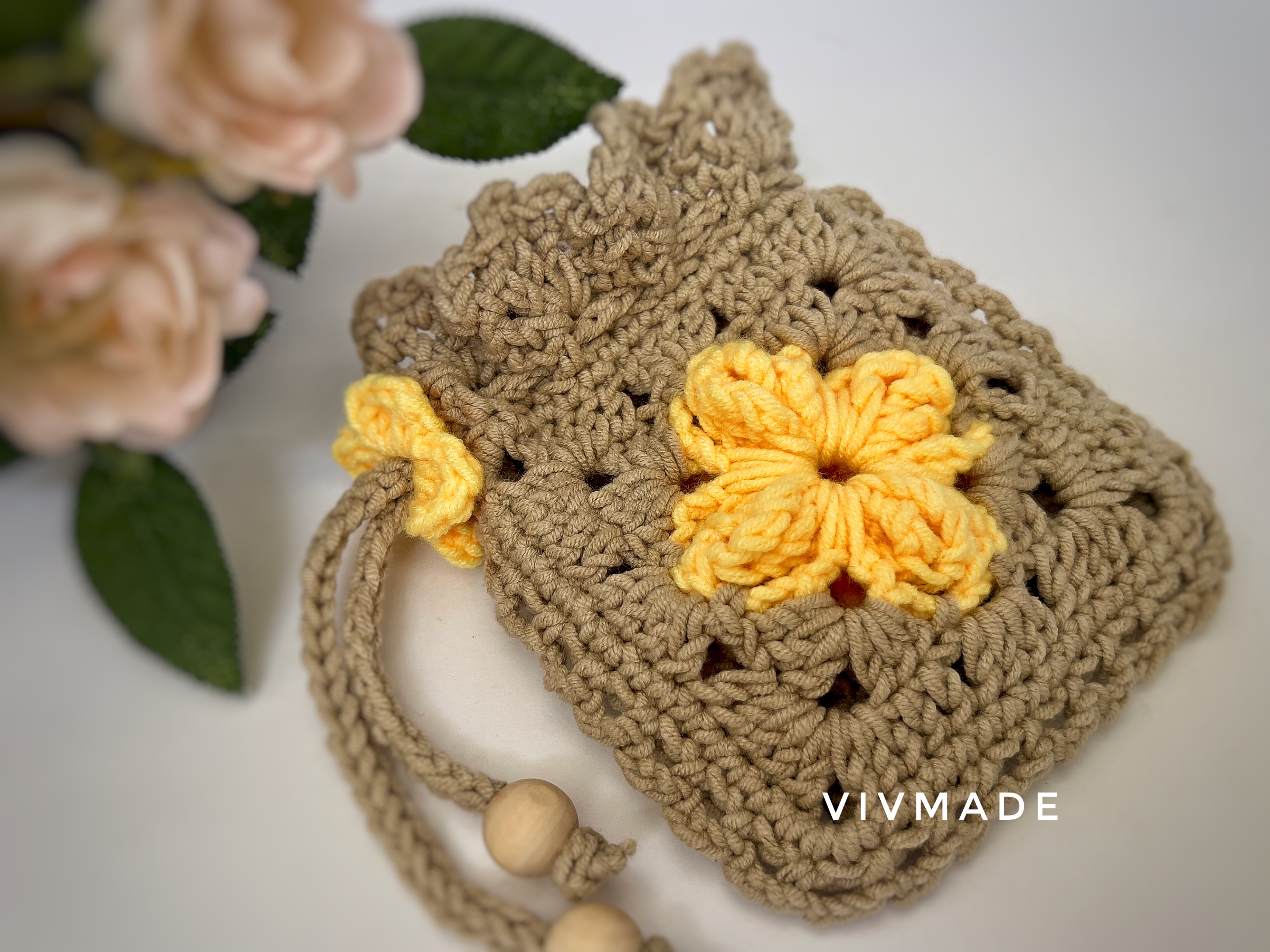 Floral Drawstring pouch