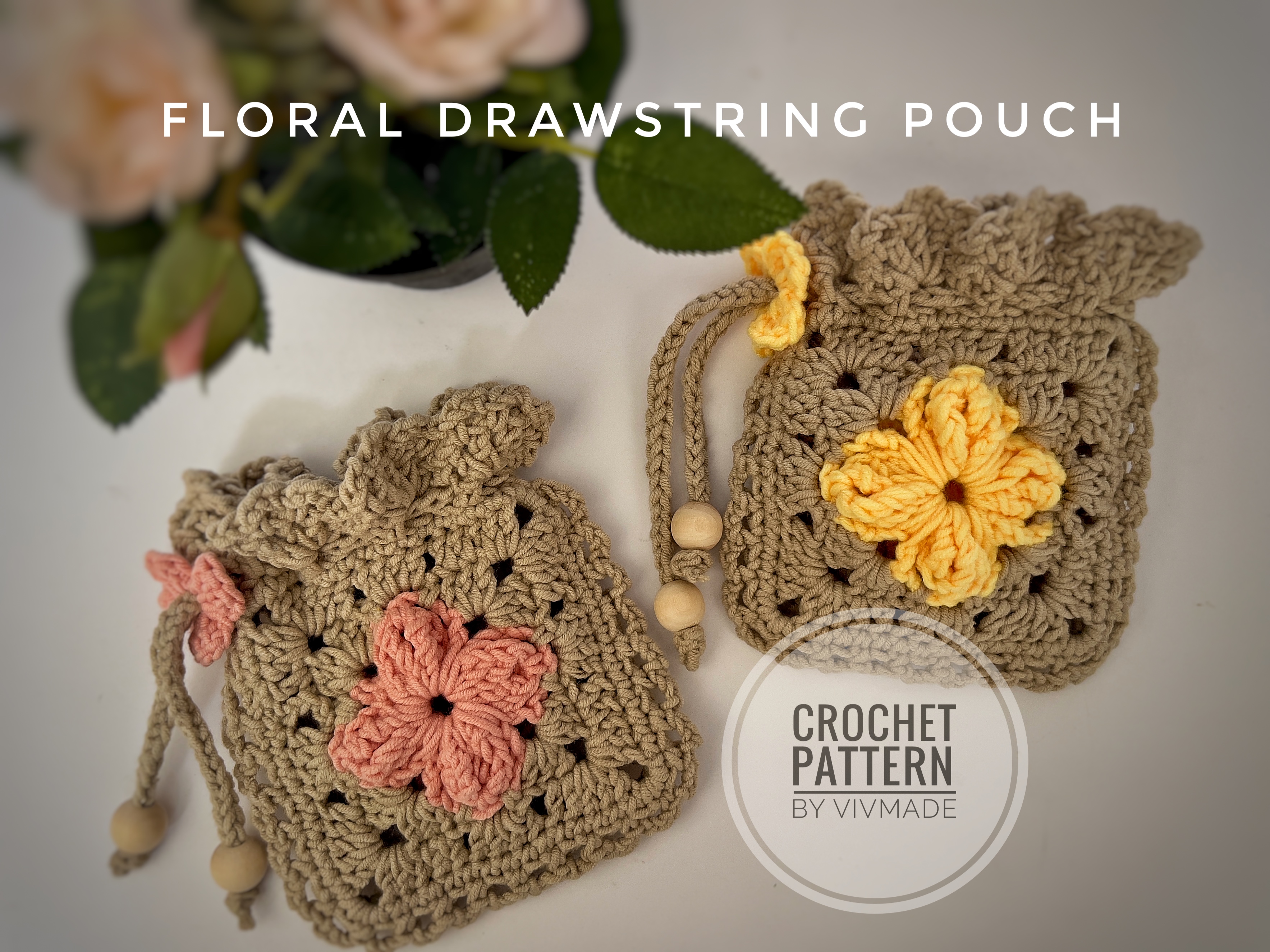 Floral Drawstring pouch