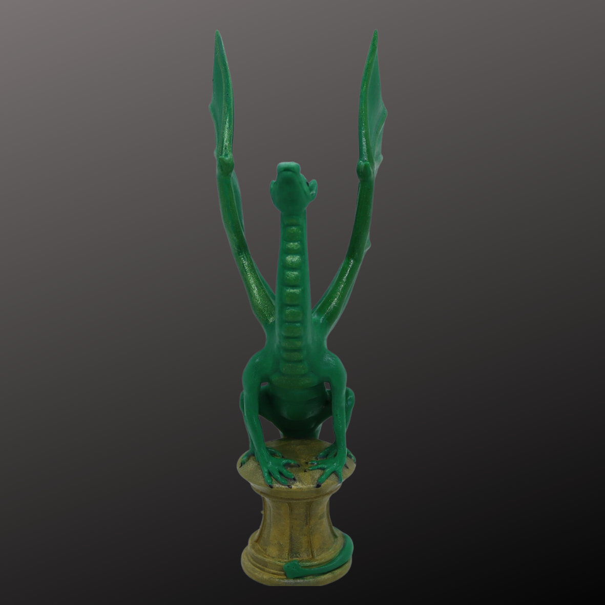 DRAGON vert sur socle