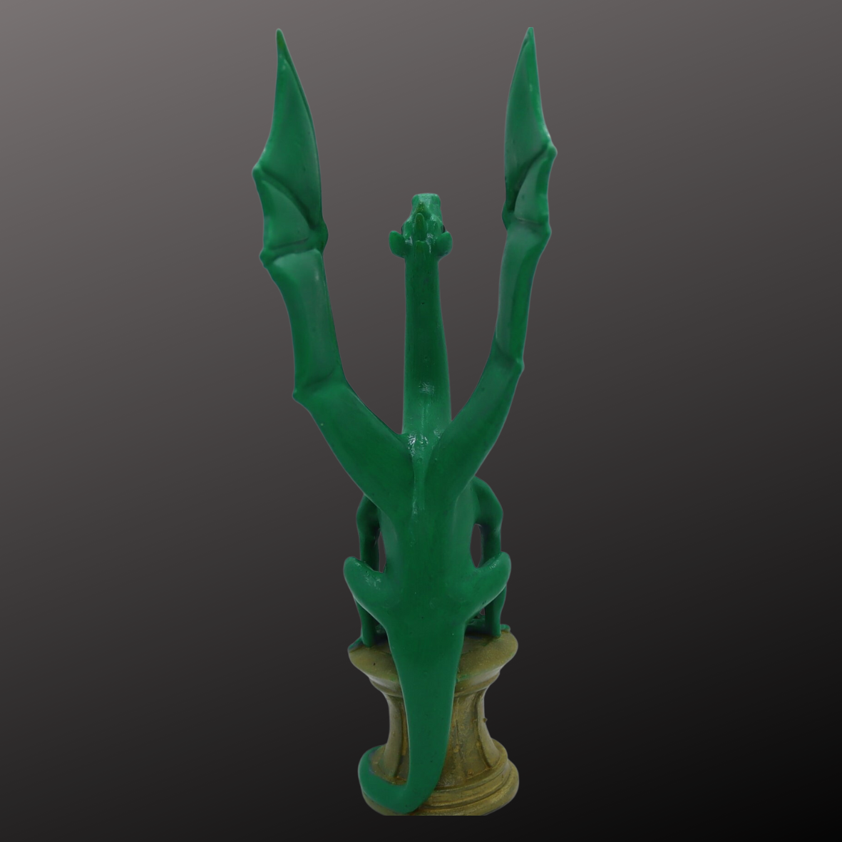 DRAGON vert sur socle