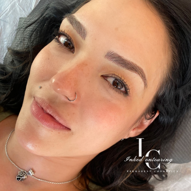 Combo Brows (both machine hair strokes and shading)