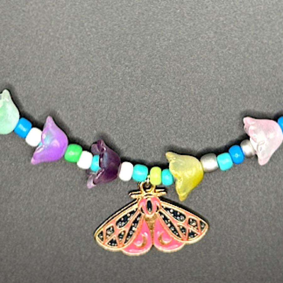 Night Pollinator Spring Flower Necklace