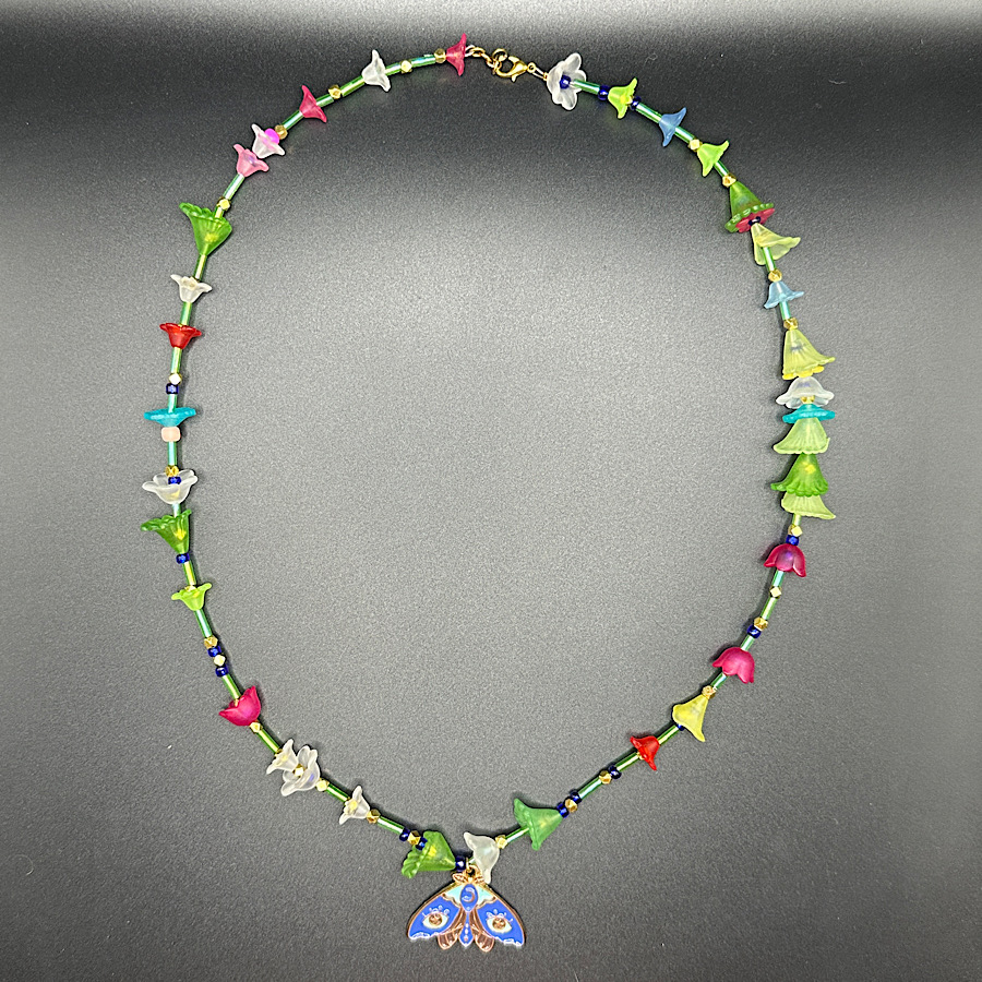 Night Pollinator Dainty Spring Flower Necklace