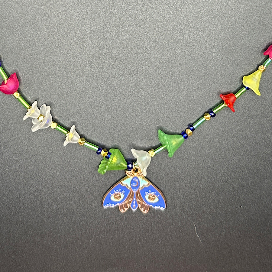 Night Pollinator Dainty Spring Flower Necklace