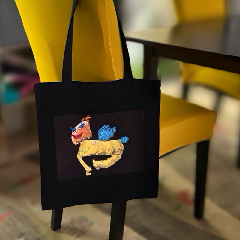 Wolfie the Flying Dog Tote Bag