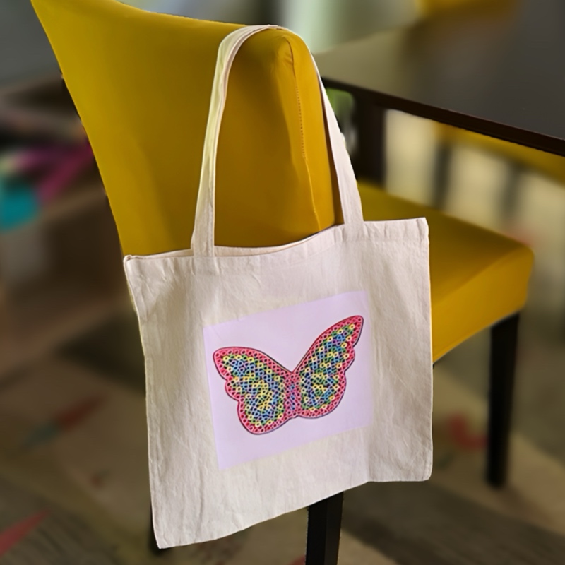 Hama Bead Butterfly Tote Bag