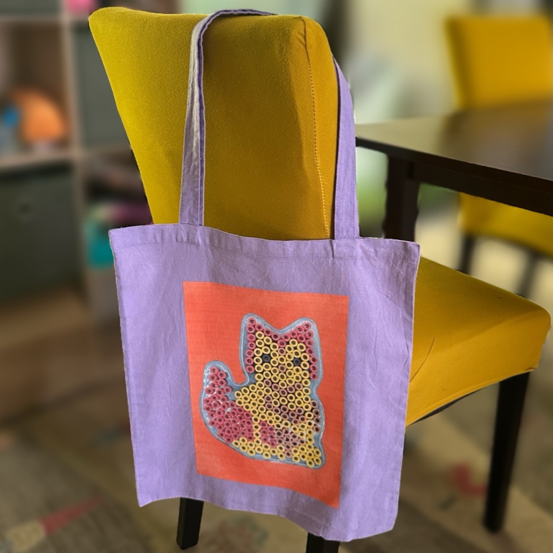 Hama Bead Cat Tote Bag