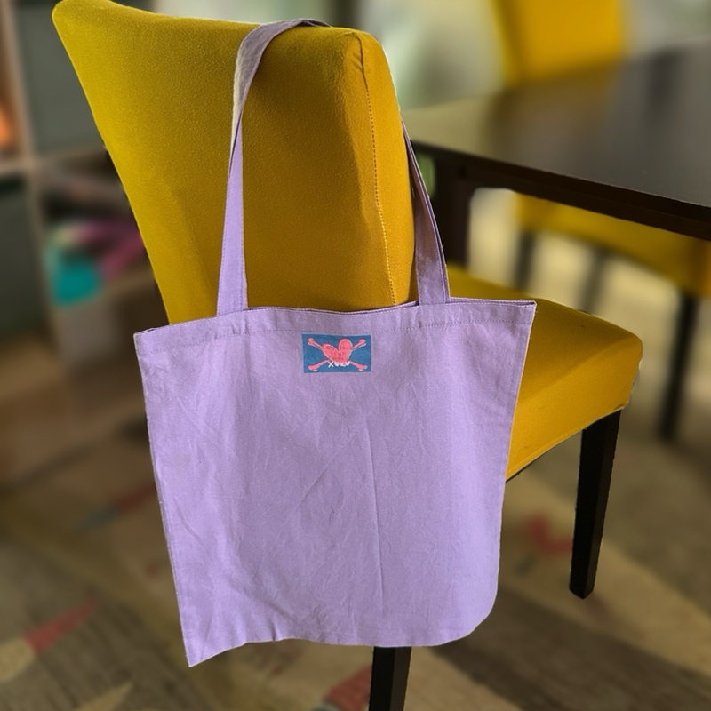 Lilac Wolfie the Flying Dog Tote Bag