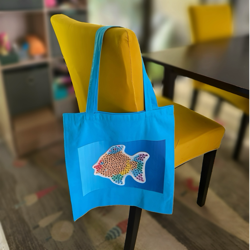 Hama Bead Fish Tote Bag