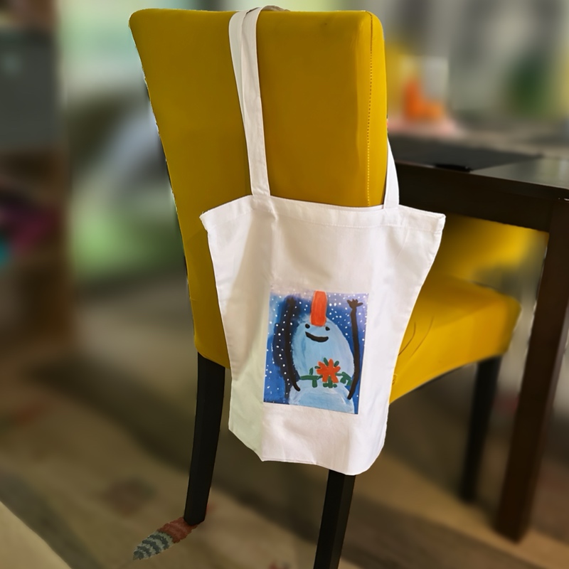 White Doof Snowman Tote Bag