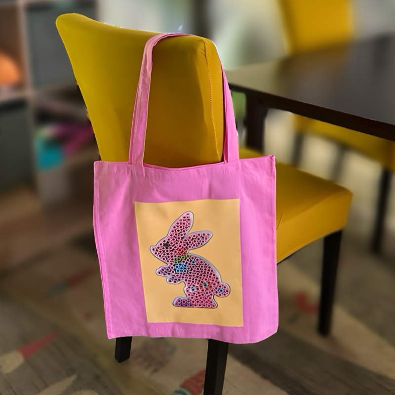 Hama Bead Bunny Tote Bag