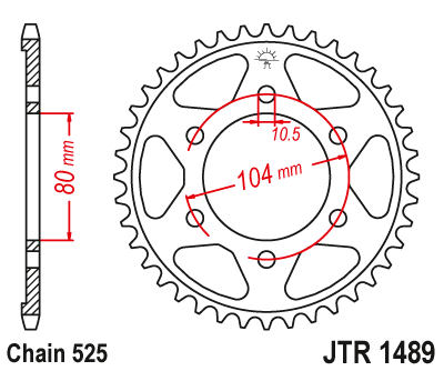 Galinė žvaigždė JT Sprockets JTR1489 - 42 dantukai Kawasaki