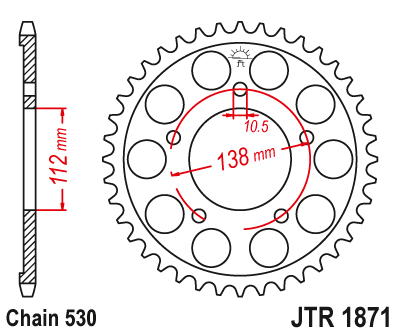 Galinė žvaigždė JT Sprockets JTR1871 - 48 dantukai Yamaha
