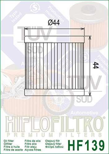 Alyvos filtras Hiflo HF139 Suzuki, Kawasaki, Artic Cat