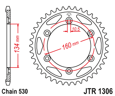 Galinė žvaigždė JT Sprockets JTR1306 42 dantukai Honda