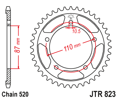 Galinė žvaigždė JT Sprockets JTR823 - 46 Suzuki SV, SFV Gladius