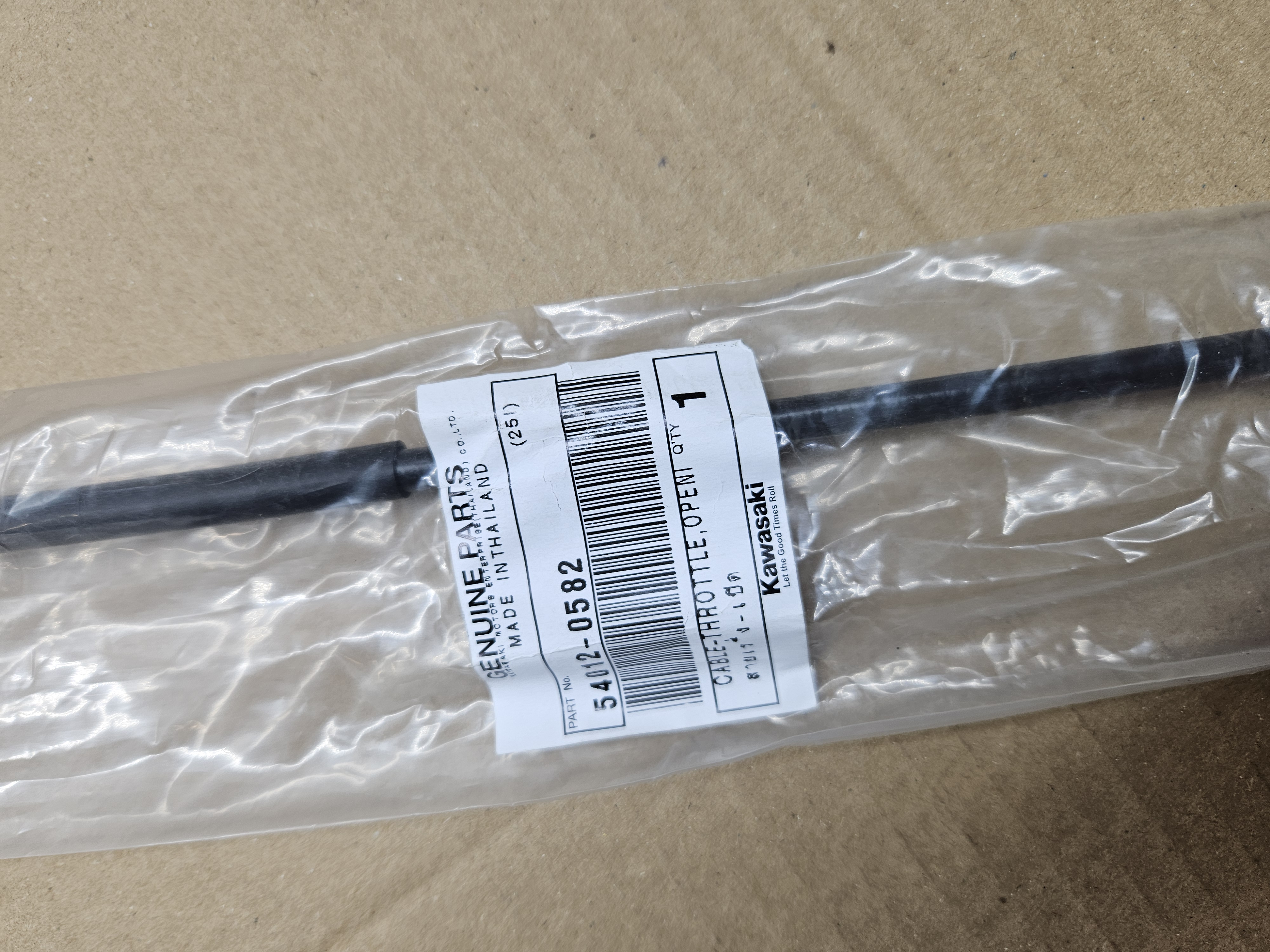 Akseleratoriaus (gazo) atidarymo trosas Kawasaki 540120582 54012-0582