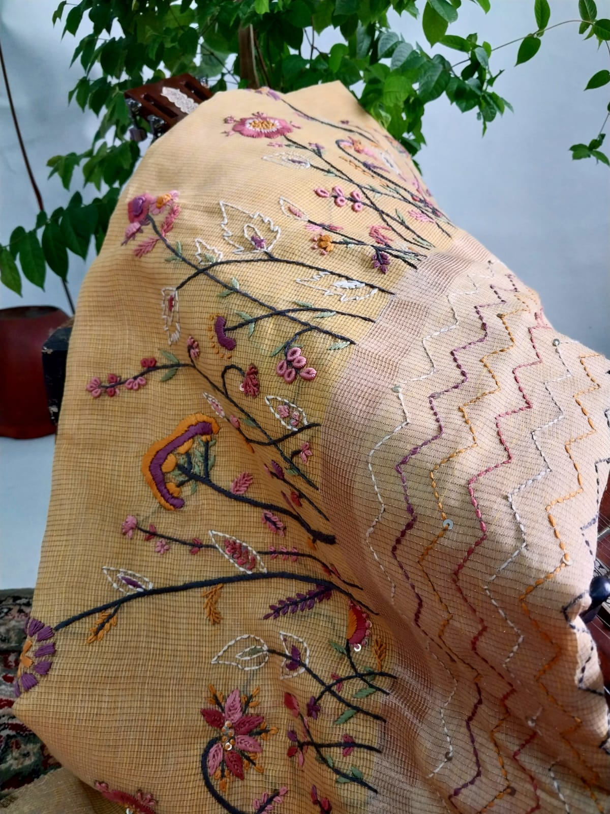 Original Kota Tissue Saree with Handwork