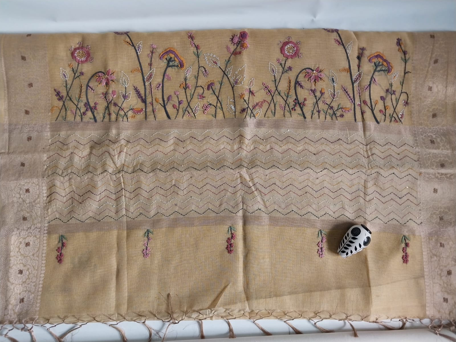Original Kota Tissue Saree with Handwork
