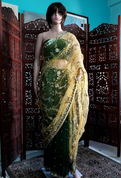 Exclusive Soft Net & Georgette Embroidery Designer Saree