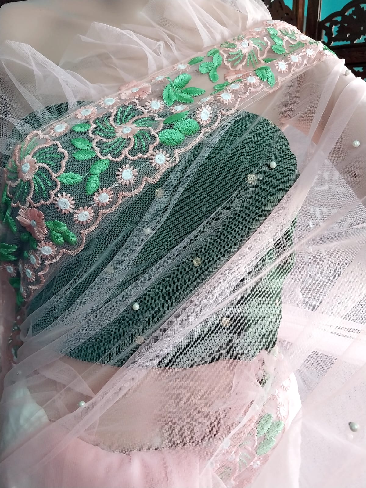 Exclusive Soft Net Embroidery Designer Saree