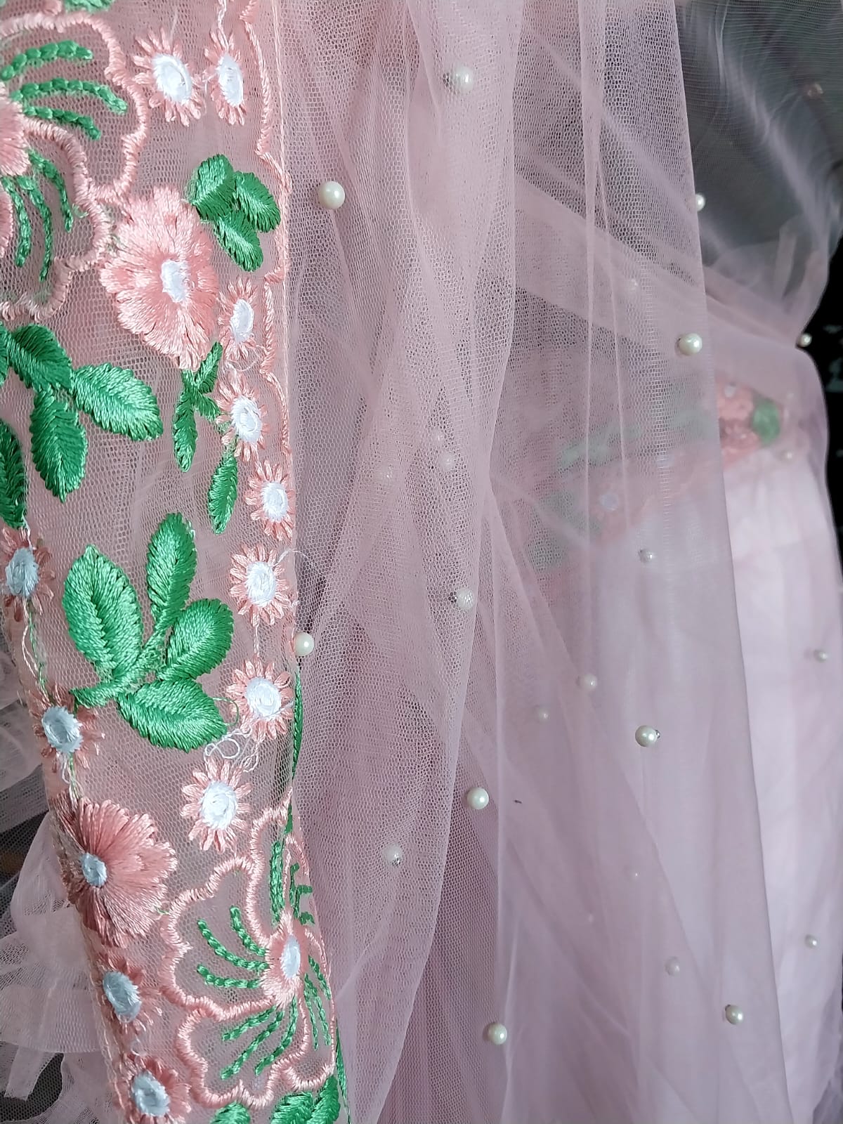 Exclusive Soft Net Embroidery Designer Saree