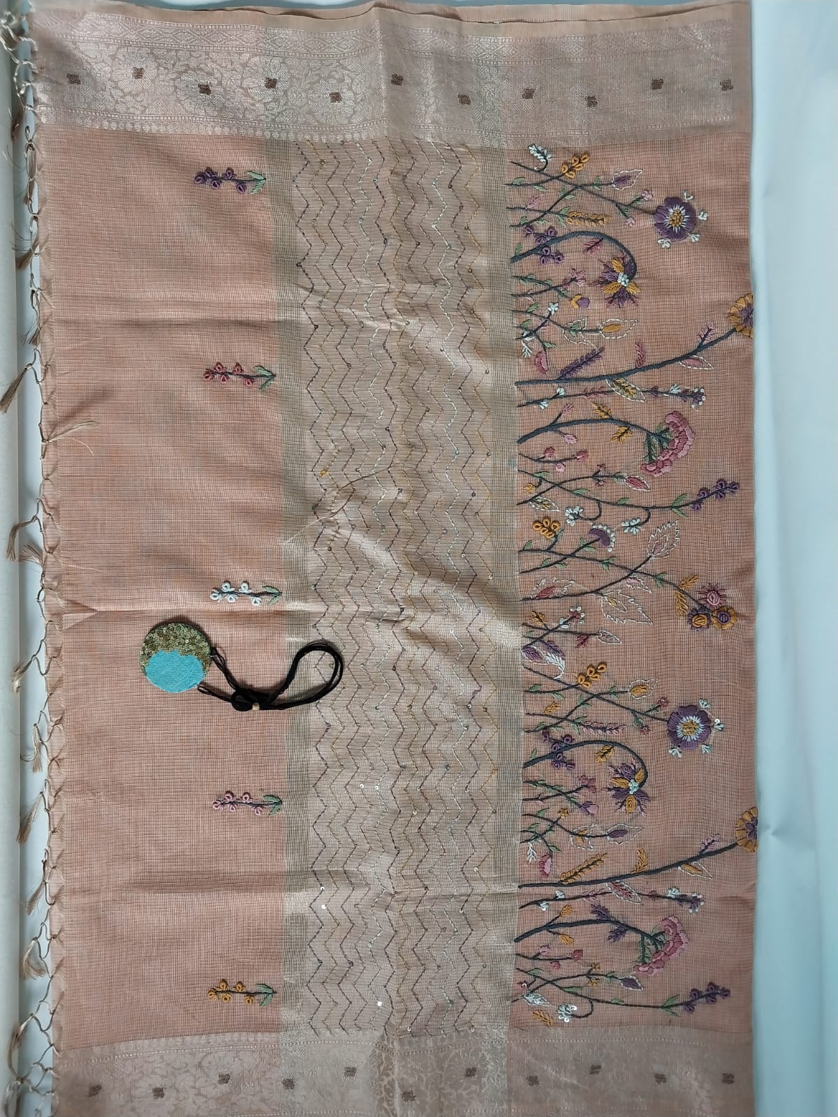 Original Kota Tissue Saree with Handwork