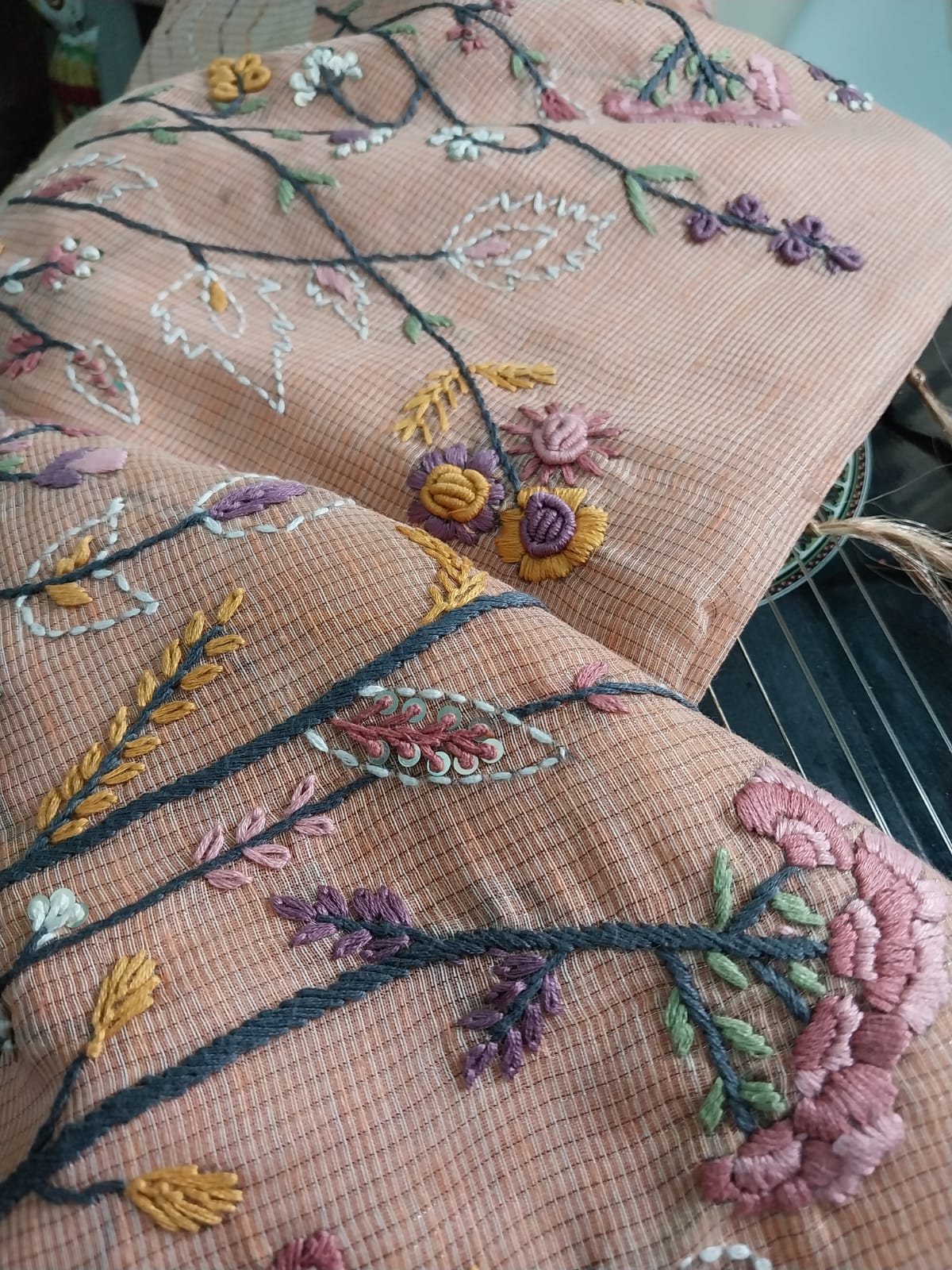 Original Kota Tissue Saree with Handwork