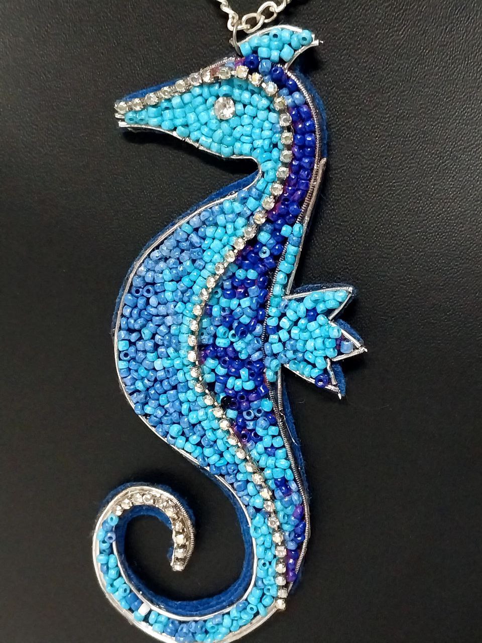 Stylish Seahorse Necklace made of Beads