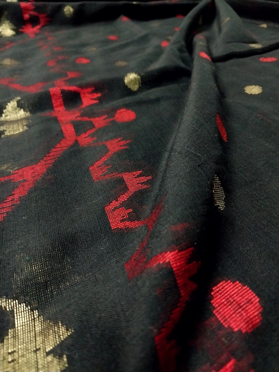 Exclusive Jamdani Work on Pure Handloom Cotton Saree