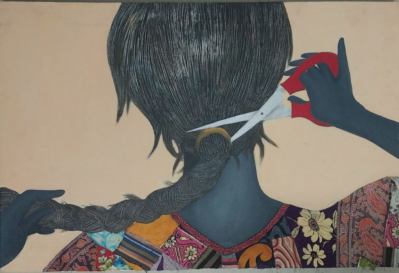 Original Acrylic Painting on Canvas (Acrylic & Cloth)