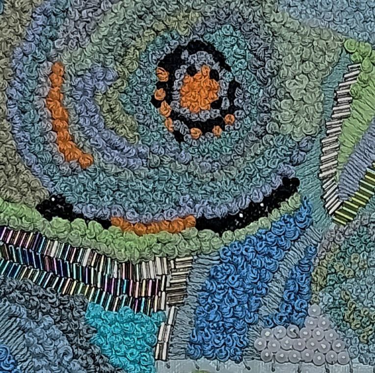 Original Painting on Canvas using Acrylic and Thread work