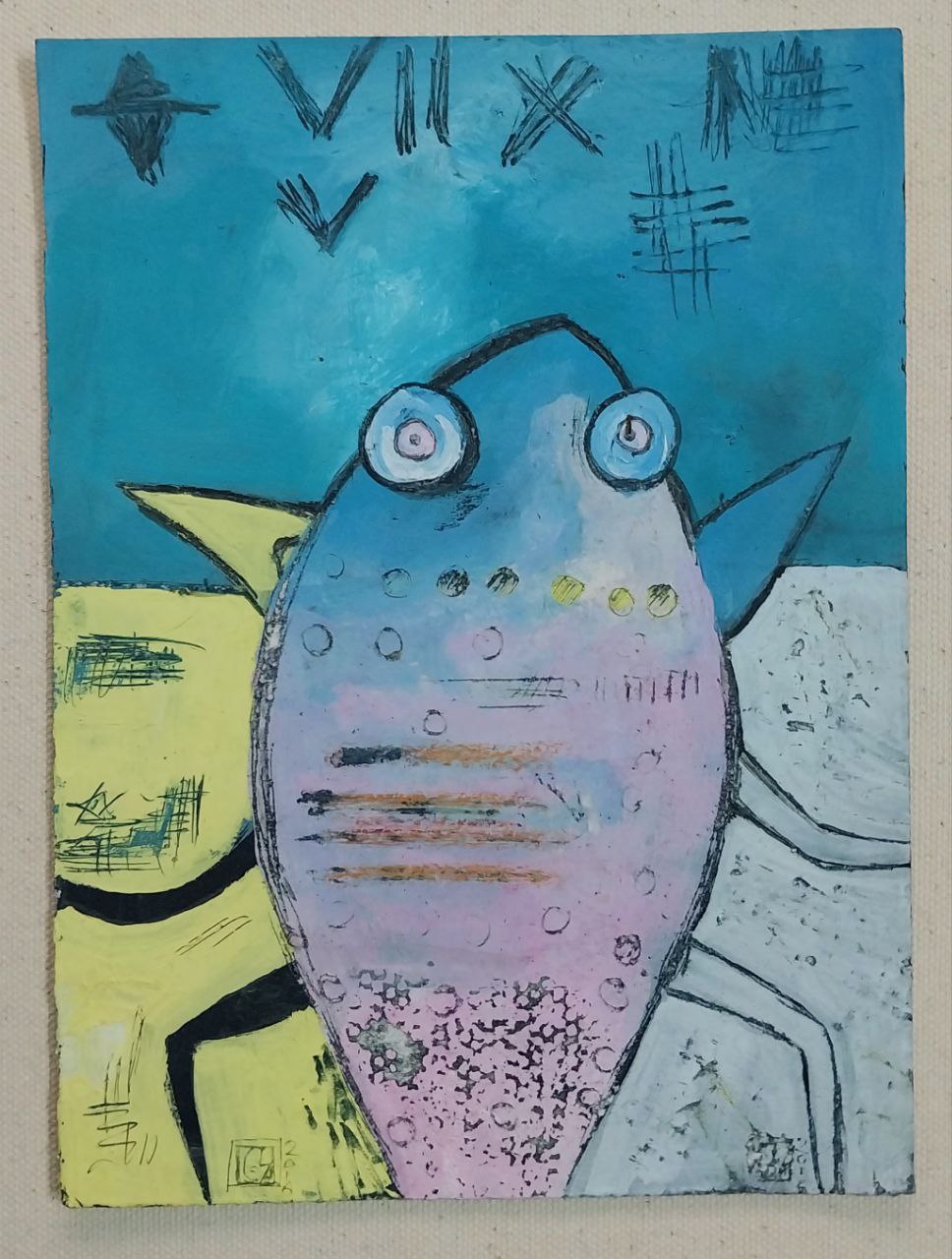 Original Acrylic Painting on Handmade Paper