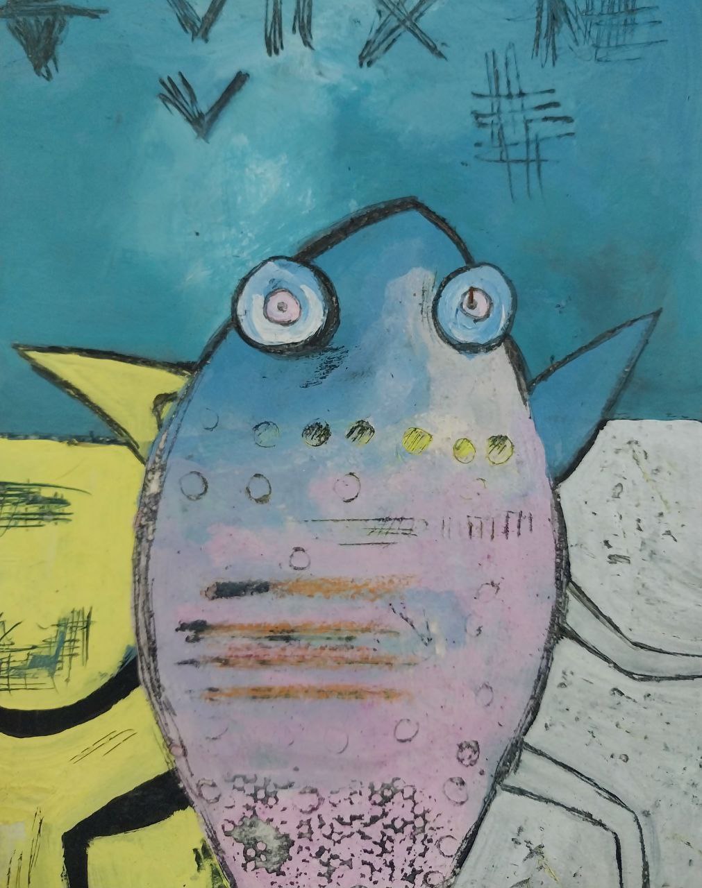 Original Acrylic Painting on Handmade Paper