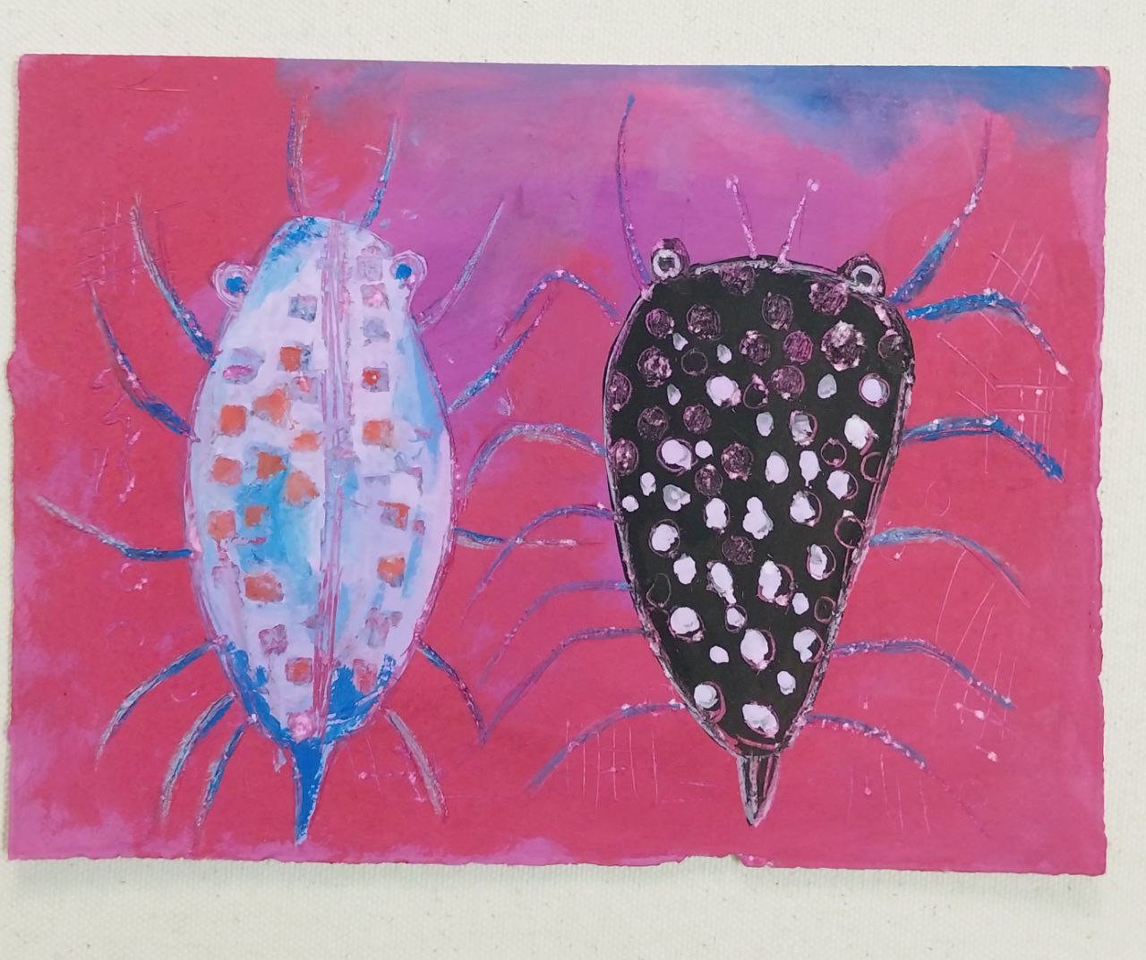 Original Acrylic Painting on Handmade Paper