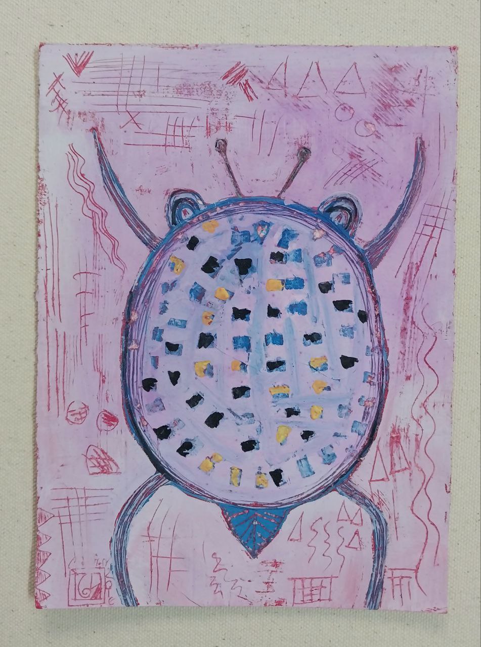 Original Acrylic Painting on Handmade Paper