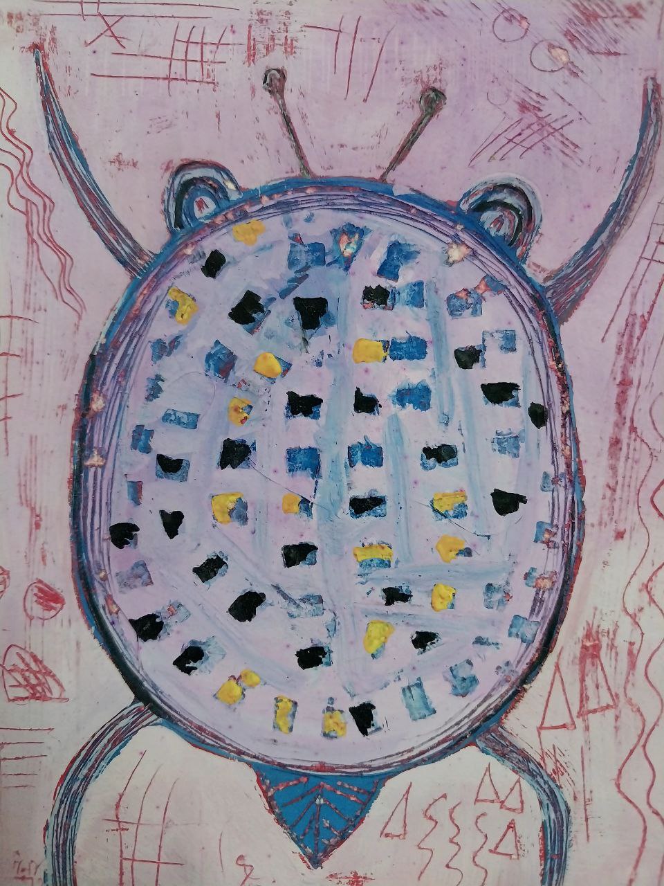 Original Acrylic Painting on Handmade Paper