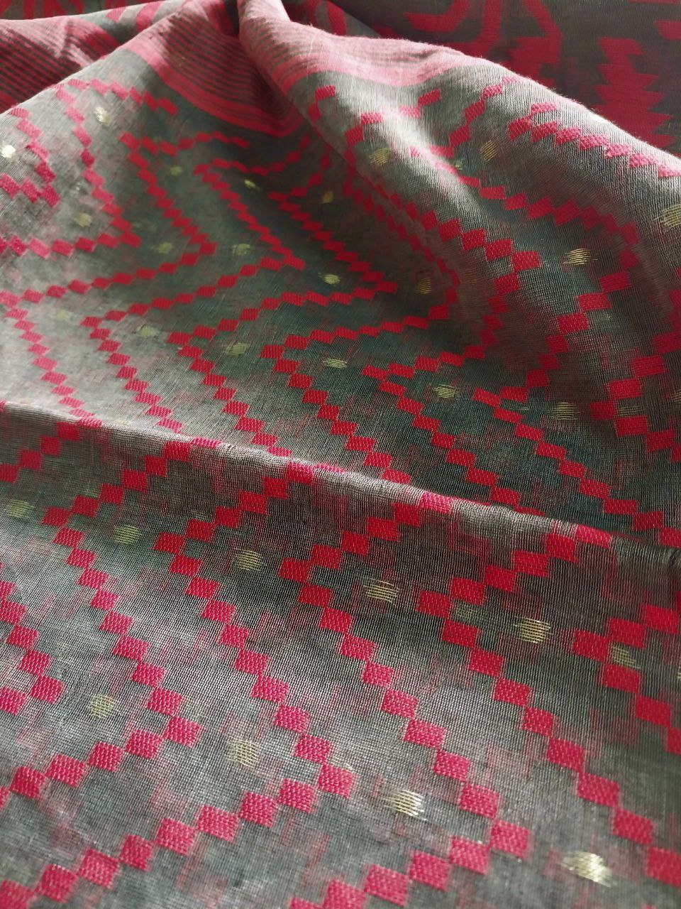 Soft Dhakai Jamdani Saree