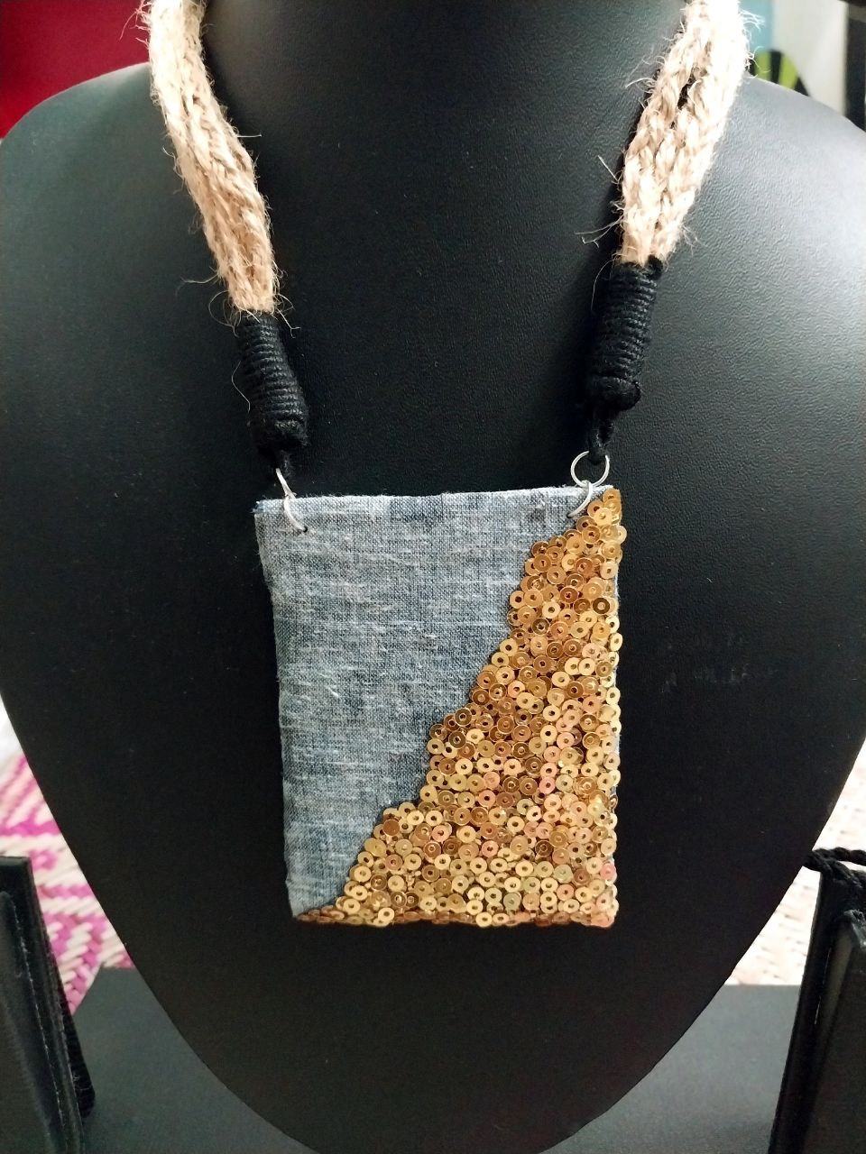 Necklace made of Fabric and Sequins