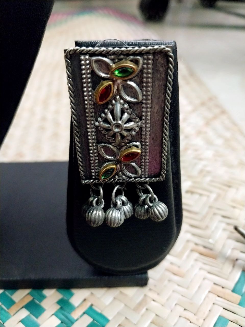 Oxidized Silver Necklace with Earrings