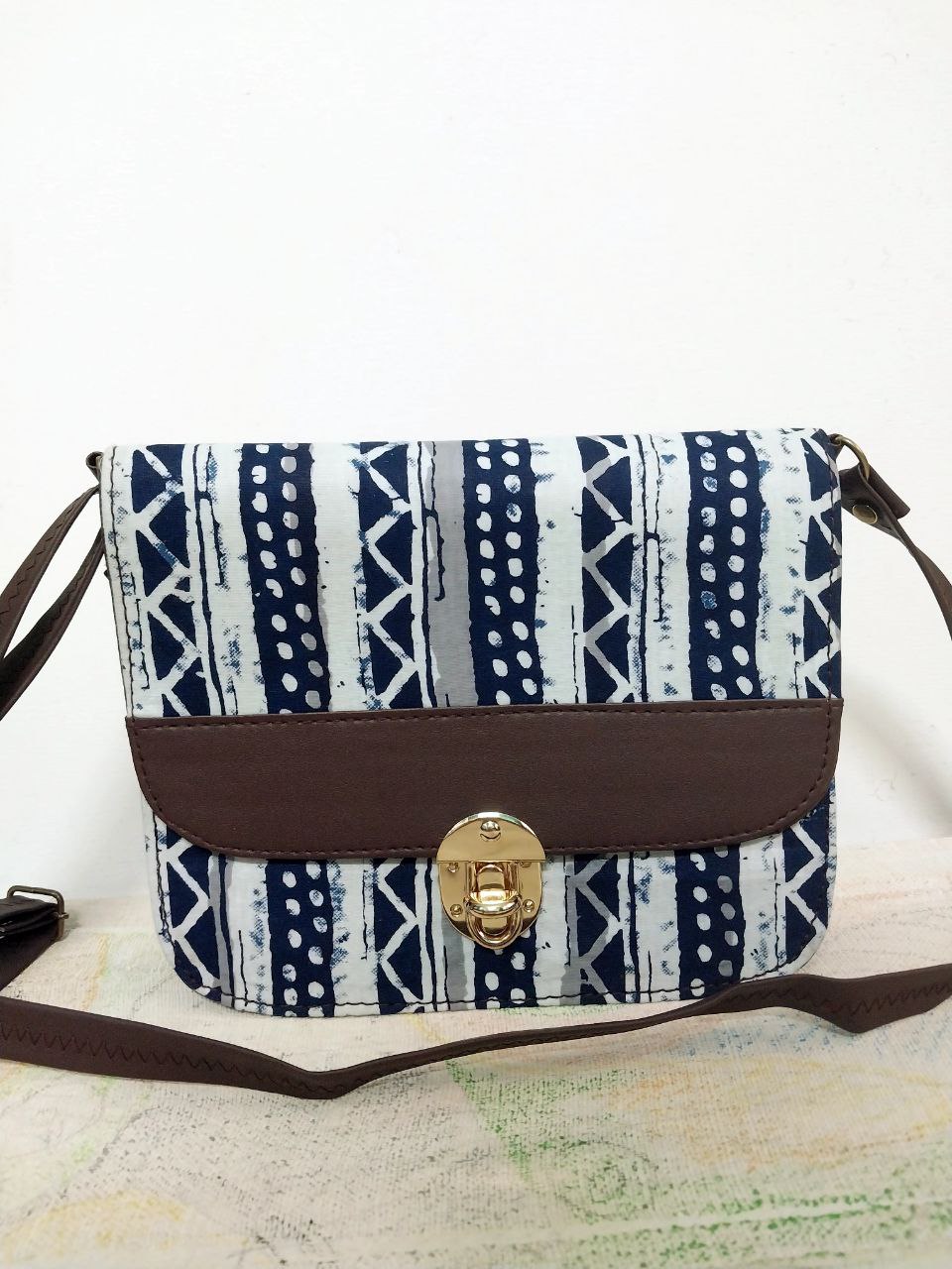 Ikkat pattern Sling Designer bag