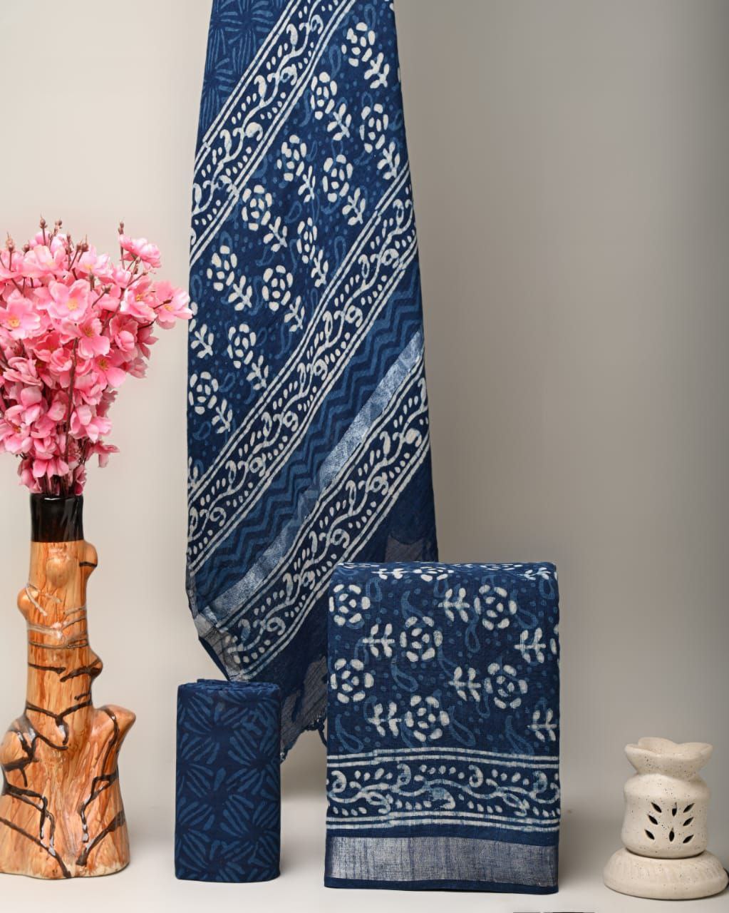 Bagru Hand Block Printed Soft Linen Cotton Suit