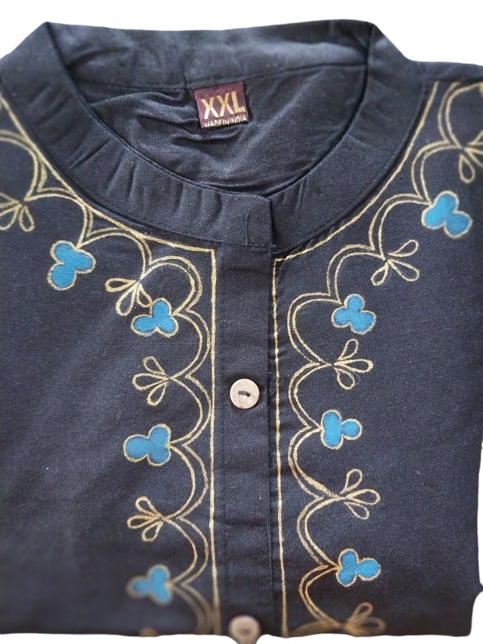 Handpainted Cotton Kurti - Black 